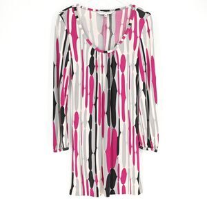 TRINA TURK Dress Womens Size‎ 4 Pink Silk Shift Mini Geometric Retro Print USA